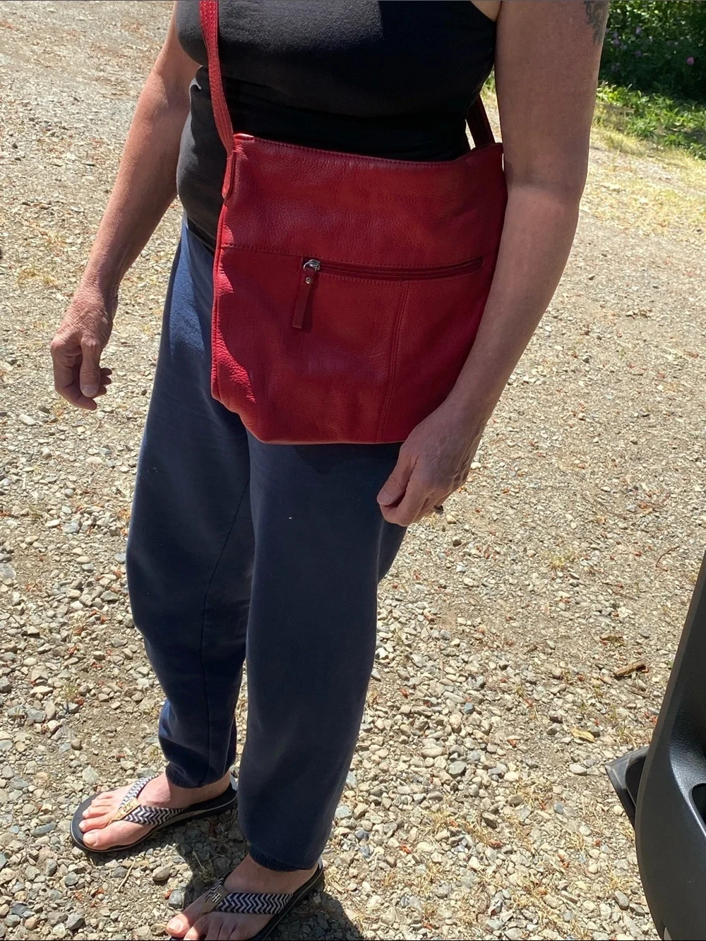 Sophisticated Red Leather Shoulder Bag with Casual Style Practical Crossbody